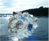Sea Shell and Brooch Bouquet